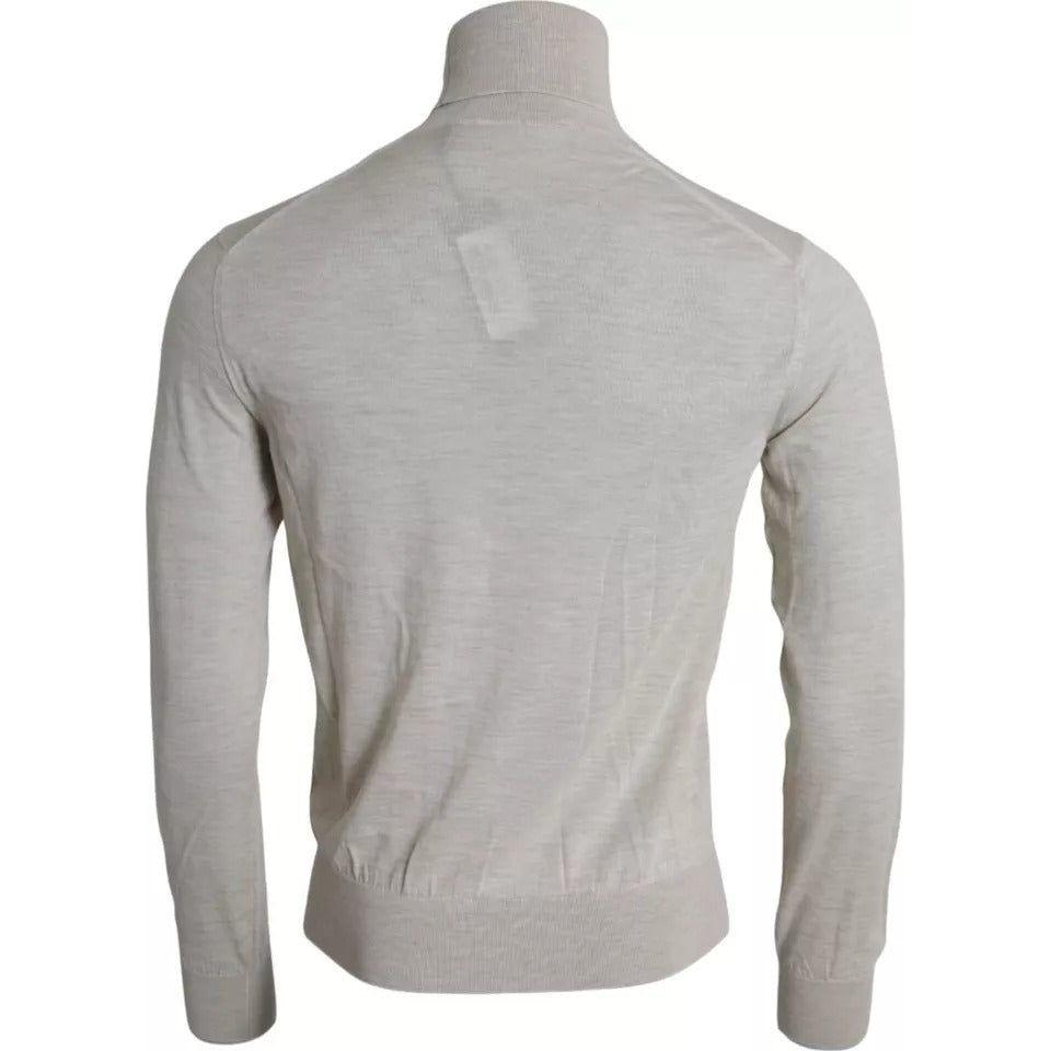 Dolce & Gabbana Pullover Beige Cashmere Turtleneck Sweater TSH85154-46