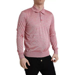 Dolce & Gabbana Pink Polyester Collared Men Pullover Sweater TSH85144-50
