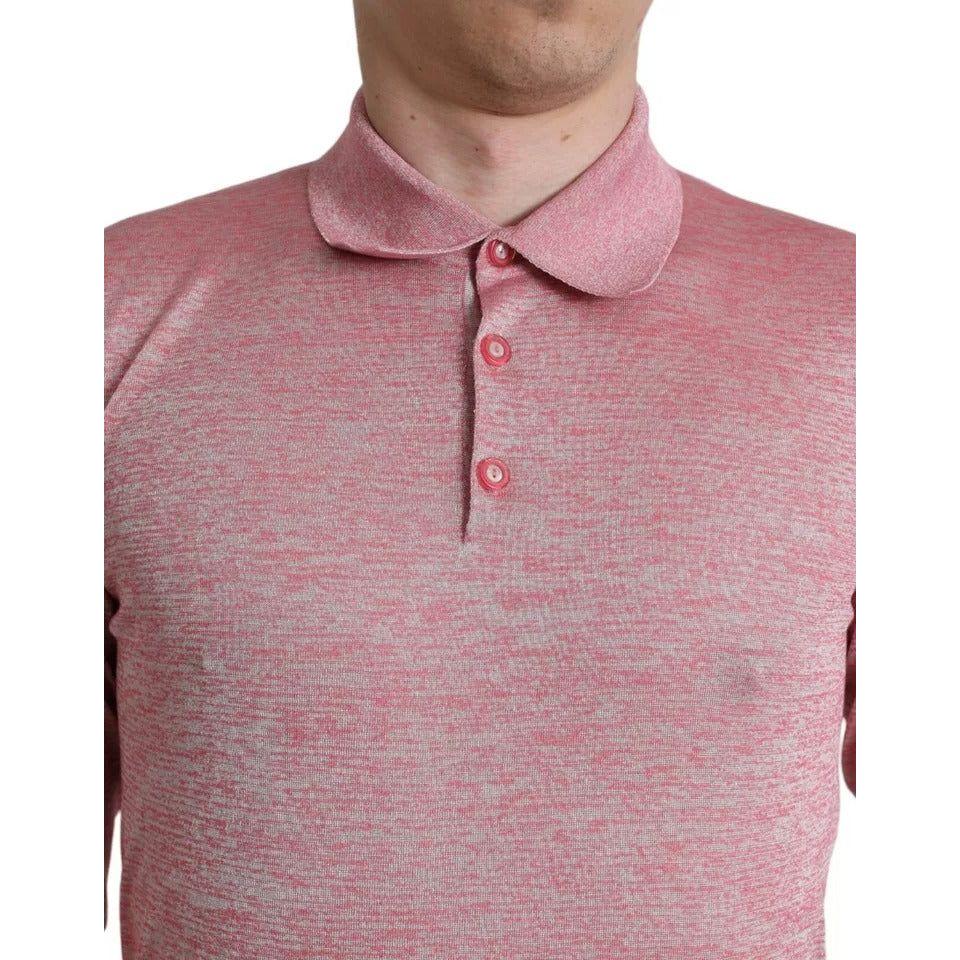 Dolce & Gabbana Pink Polyester Collared Men Pullover Sweater TSH85144-50
