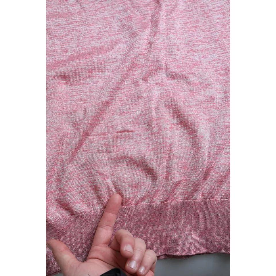 Dolce & Gabbana Pink Polyester Collared Men Pullover Sweater TSH85144-50