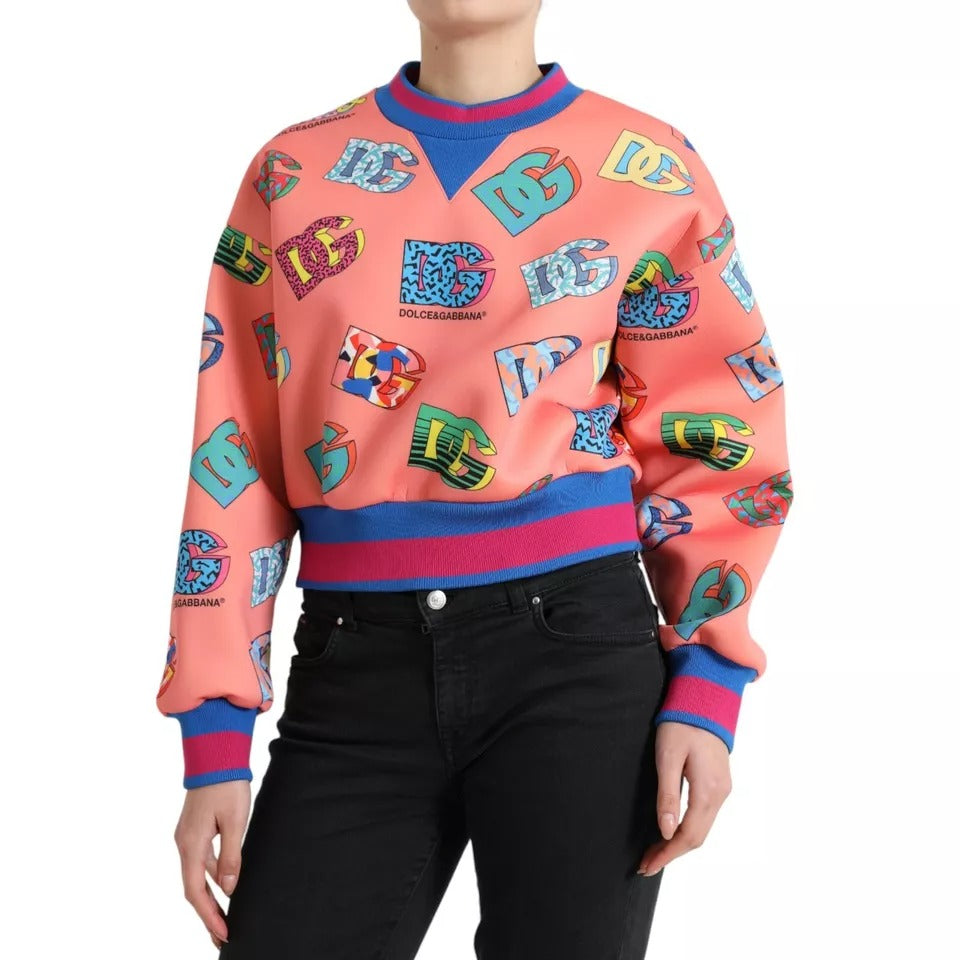 Dolce & Gabbana Salmon Pink Logo Print Sweatshirt Sweater TSH84261-38