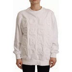 Dolce & Gabbana White Logo Embossed Cotton Sweatshirt Sweater TSH7460-40