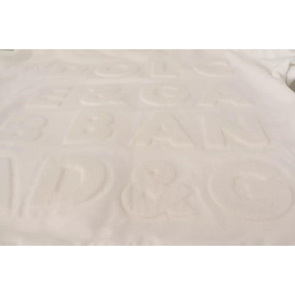 Dolce & Gabbana White Logo Embossed Cotton Sweatshirt Sweater TSH7460-40