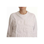 Dolce & Gabbana White Logo Embossed Cotton Sweatshirt Sweater TSH7460-40