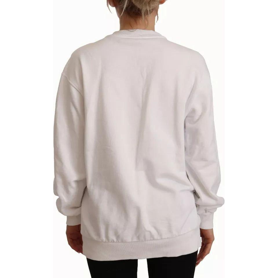 Dolce & Gabbana White Logo Embossed Cotton Sweatshirt Sweater TSH7460-40