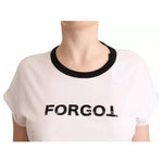 Dolce & Gabbana White Forgot Print Short Sleeves Crop T-shirt TSH7168-42