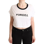 Dolce & Gabbana White Forgot Print Short Sleeves Crop T-shirt TSH7168-42