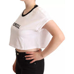 Dolce & Gabbana White Forgot Print Short Sleeves Crop T-shirt TSH7168-42