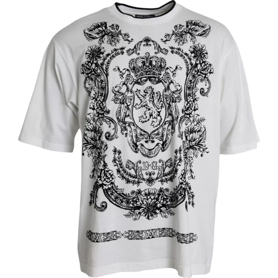 Dolce & Gabbana White Lion Crown Logo Cotton Crewneck T-shirt TSH851904-50