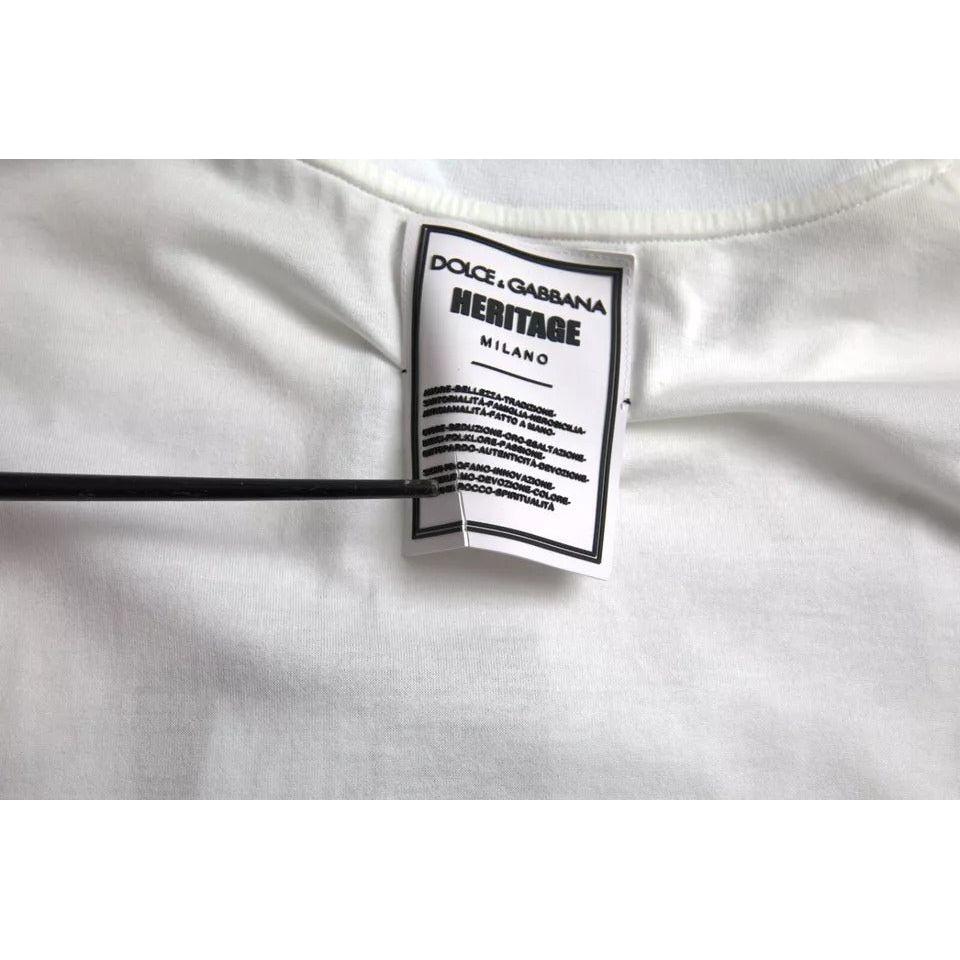 Dolce & Gabbana White Lion Crown Logo Cotton Crewneck T-shirt TSH851904-50