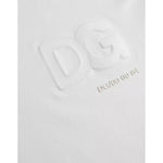 Dolce & Gabbana White Logo Embossed Cotton Crewneck T-shirt TSH84885-52