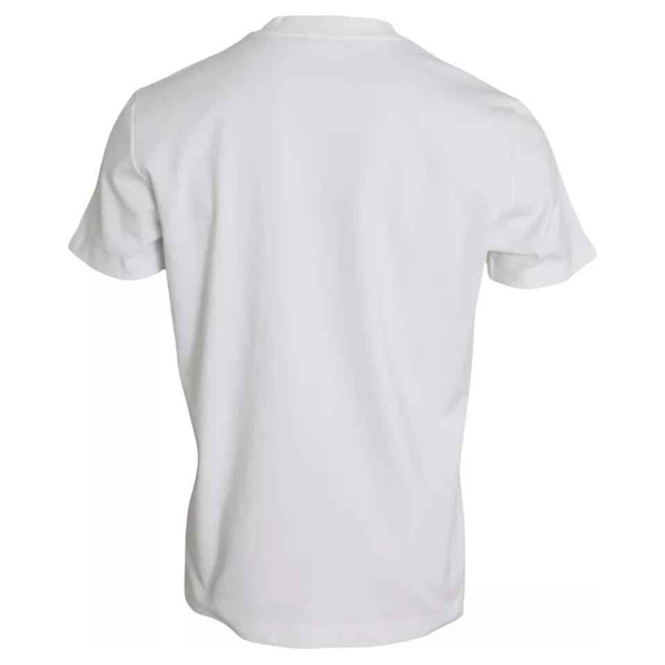 Dolce & Gabbana White Logo Embossed Cotton Crewneck T-shirt TSH84885-52