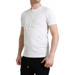 Dolce & Gabbana White Logo Embossed Crew Neck Short Sleeves T-shirt TSH84660-44