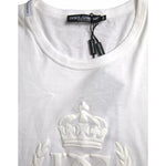 Dolce & Gabbana White Logo Embossed Crew Neck Short Sleeves T-shirt TSH84660-44