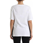 Dolce & Gabbana White Slogan Print Lacing Detailed T-shirt TSH84229-40
