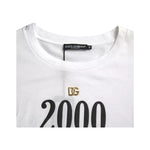 Dolce & Gabbana White Slogan Print Lacing Detailed T-shirt TSH84229-40