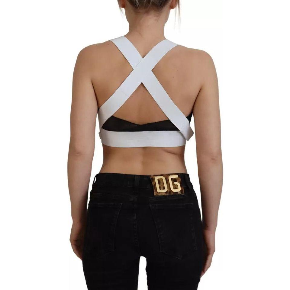 Dolce & Gabbana White Viscose Sleeveless Cropped Bustier Top TSH83767-40