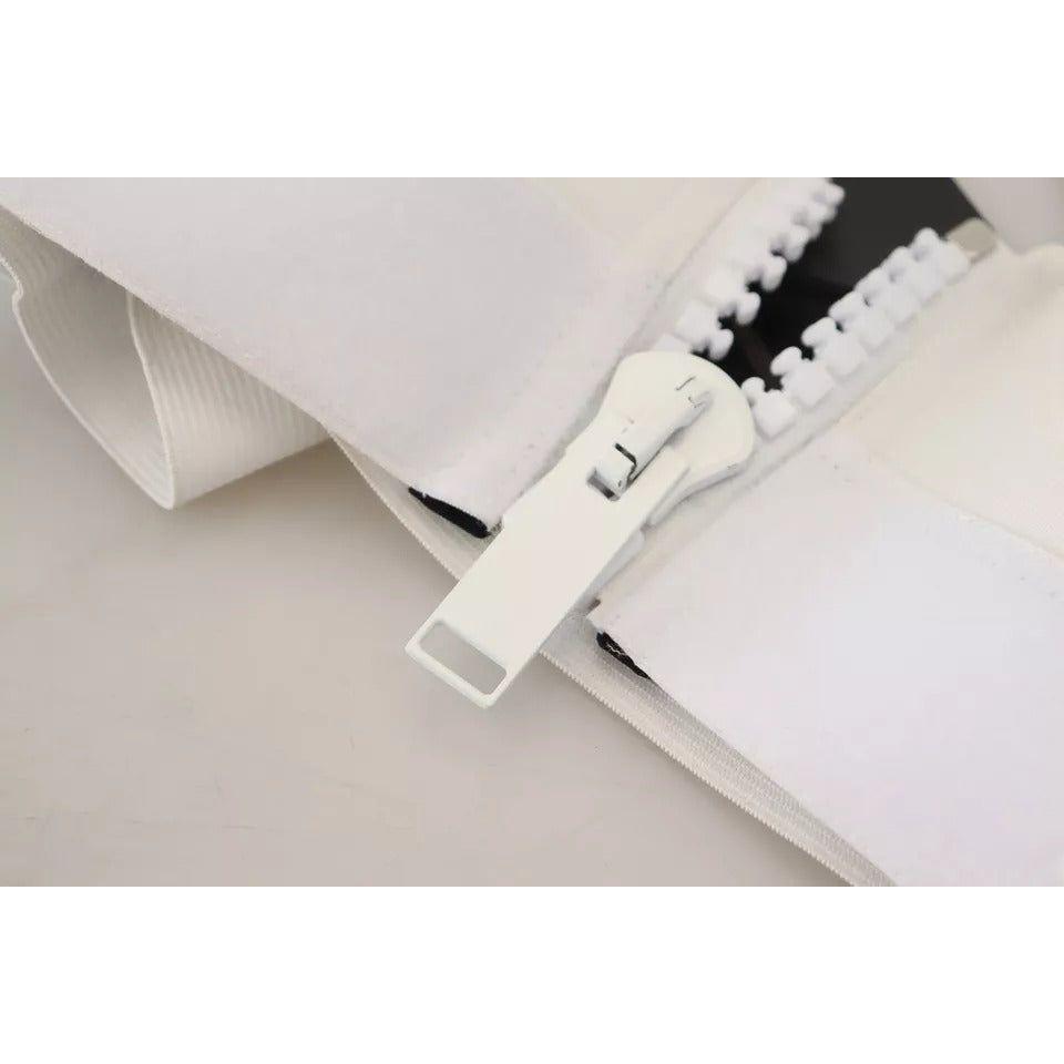 Dolce & Gabbana White Viscose Sleeveless Cropped Bustier Top TSH83767-40