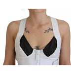 Dolce & Gabbana White Viscose Sleeveless Cropped Bustier Top TSH83767-40