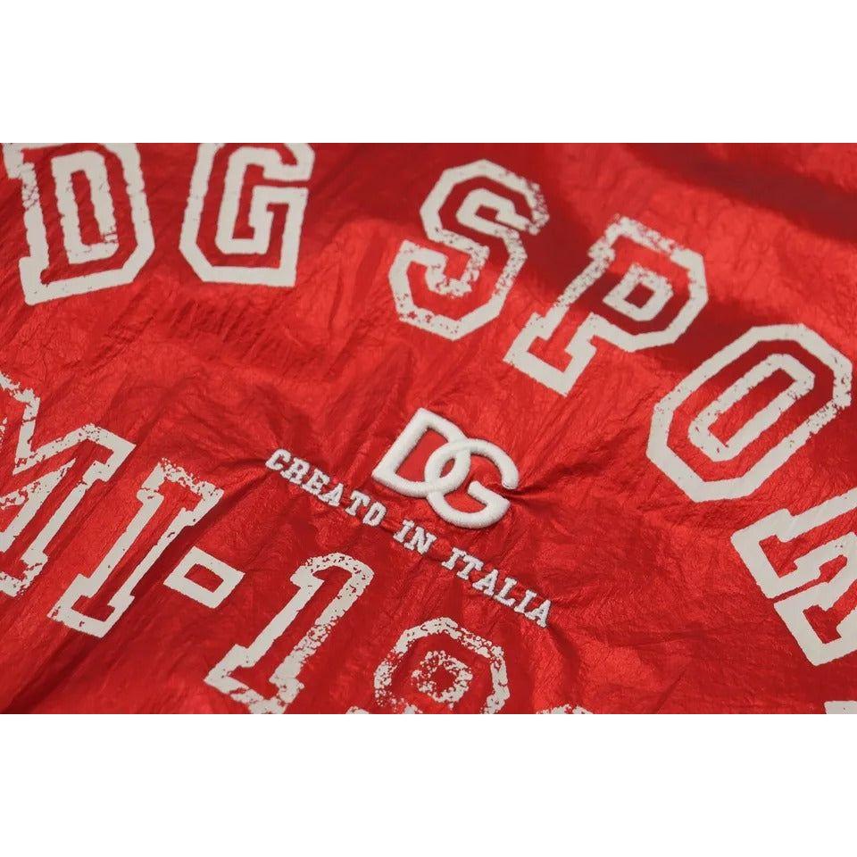 Dolce & Gabbana Red Nylon Logo Print Sleeveless Jersey Top TSH83754-40