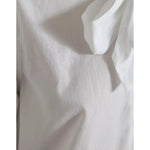 Dolce & Gabbana White Cotton Ascot Collar Long Sleeves Top TSH84509-40