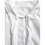 Dolce & Gabbana White Cotton Ascot Collar Long Sleeves Top TSH84509-40