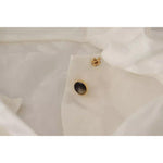 Dolce & Gabbana White Patterned Silk Ascot Collar Blouse Top TSH7824-42