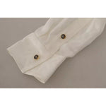 Dolce & Gabbana White Patterned Silk Ascot Collar Blouse Top TSH7824-42