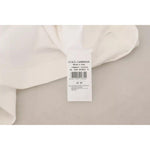 Dolce & Gabbana White Striped Short Sleeves Pullover Top TSH83940-40