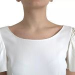 Dolce & Gabbana White Viscose Round Neck Short Sleeves Top TSH852029-44