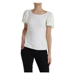 Dolce & Gabbana White Viscose Round Neck Short Sleeves Top TSH852029-44