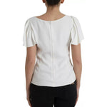Dolce & Gabbana White Viscose Round Neck Short Sleeves Top TSH852029-44