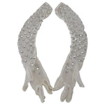 Dolce & Gabbana White Crystal Elbow Length Cotton Tulle Gloves LB3098-7.5