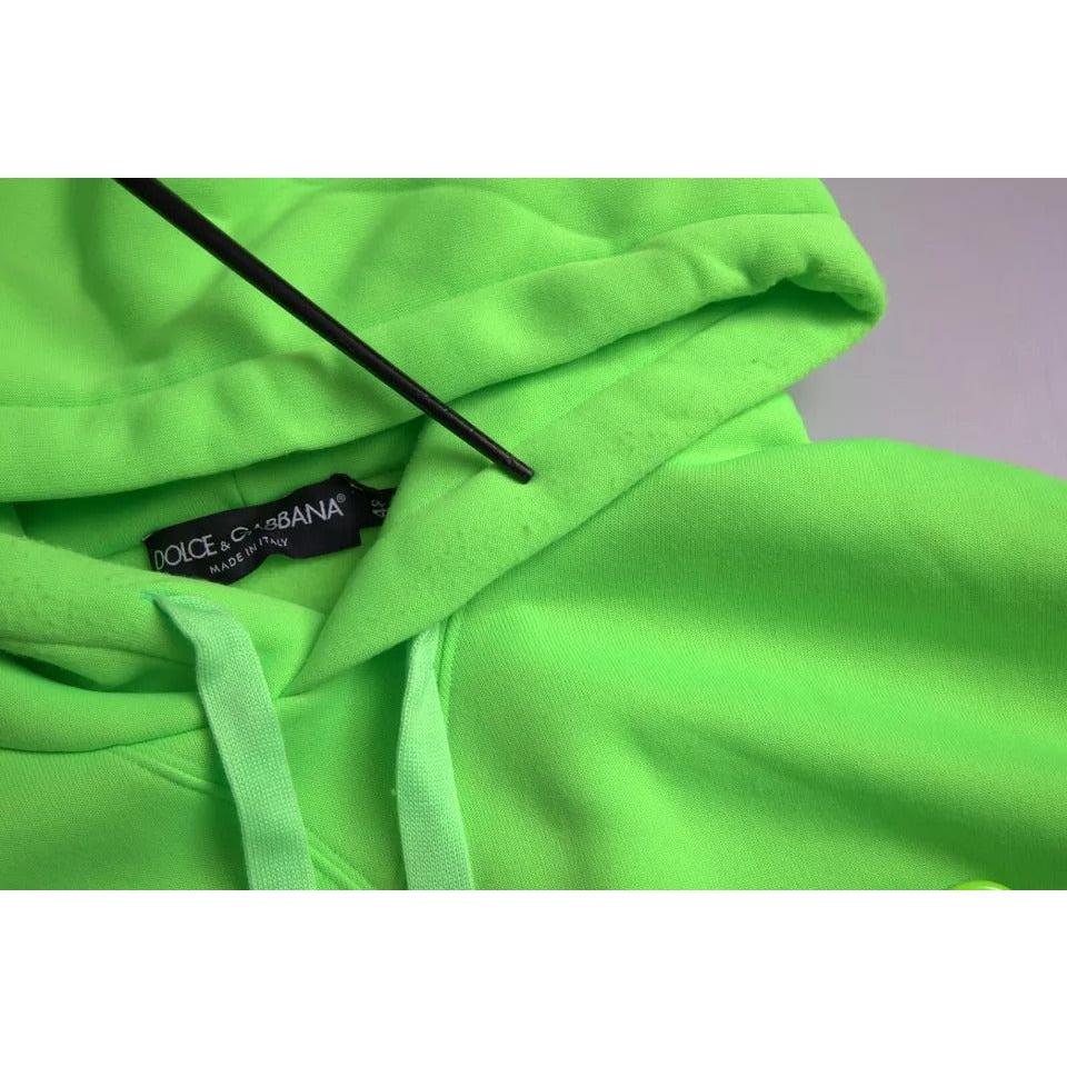 Dolce & Gabbana Neon Green Logo Pullover Hooded Sweatshirt Sweater TSH851962-46