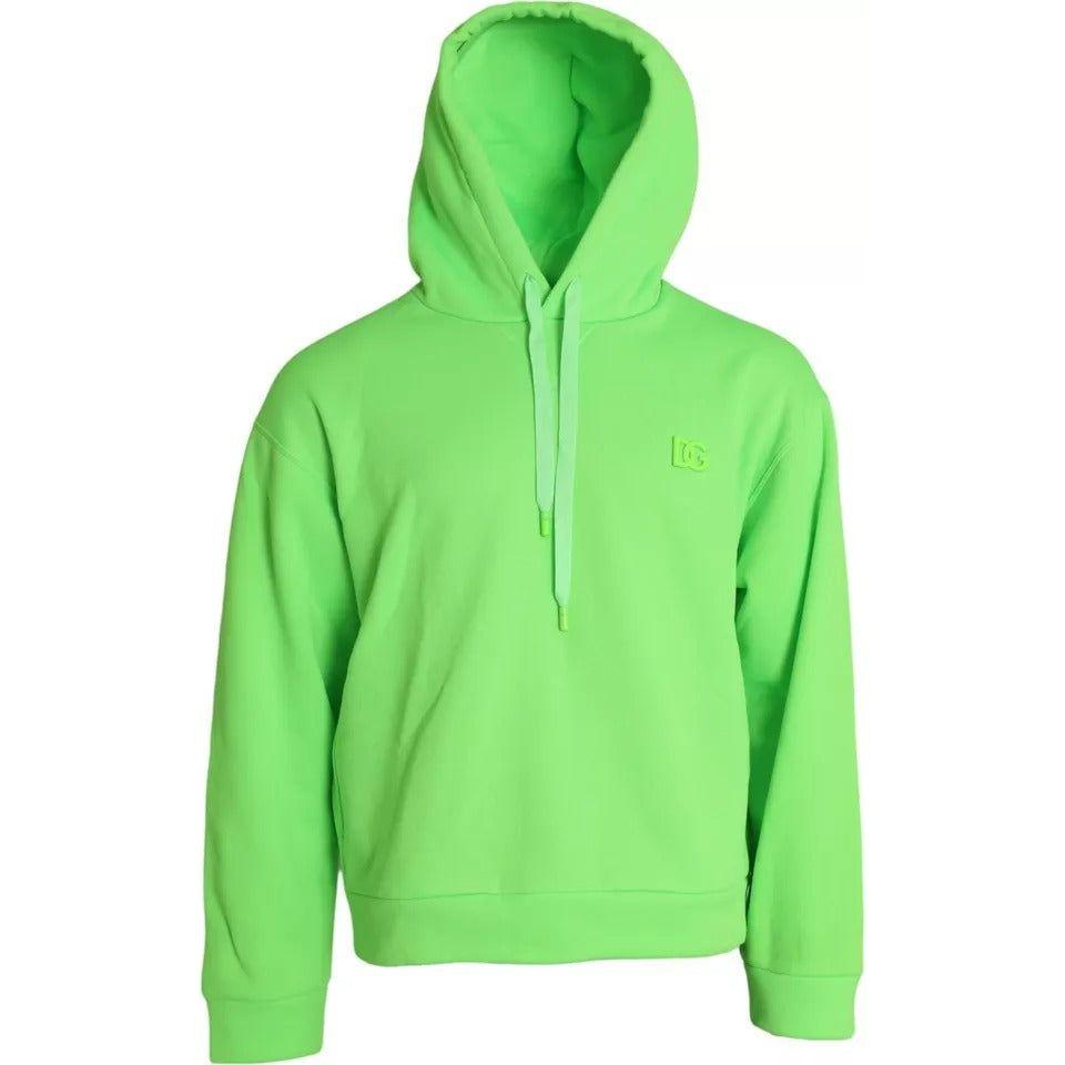 Dolce & Gabbana Neon Green Logo Pullover Hooded Sweatshirt Sweater TSH851962-46