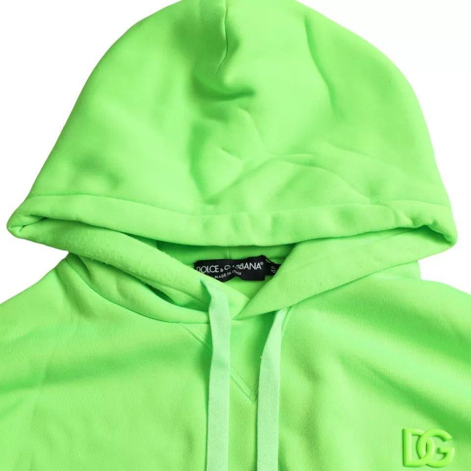 Dolce & Gabbana Neon Green Logo Pullover Hooded Sweatshirt Sweater TSH851962-46