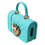 Dolce & Gabbana Turquoise Silicone Devotion Heart Bag Cover Hand Airpods Case BAG1111