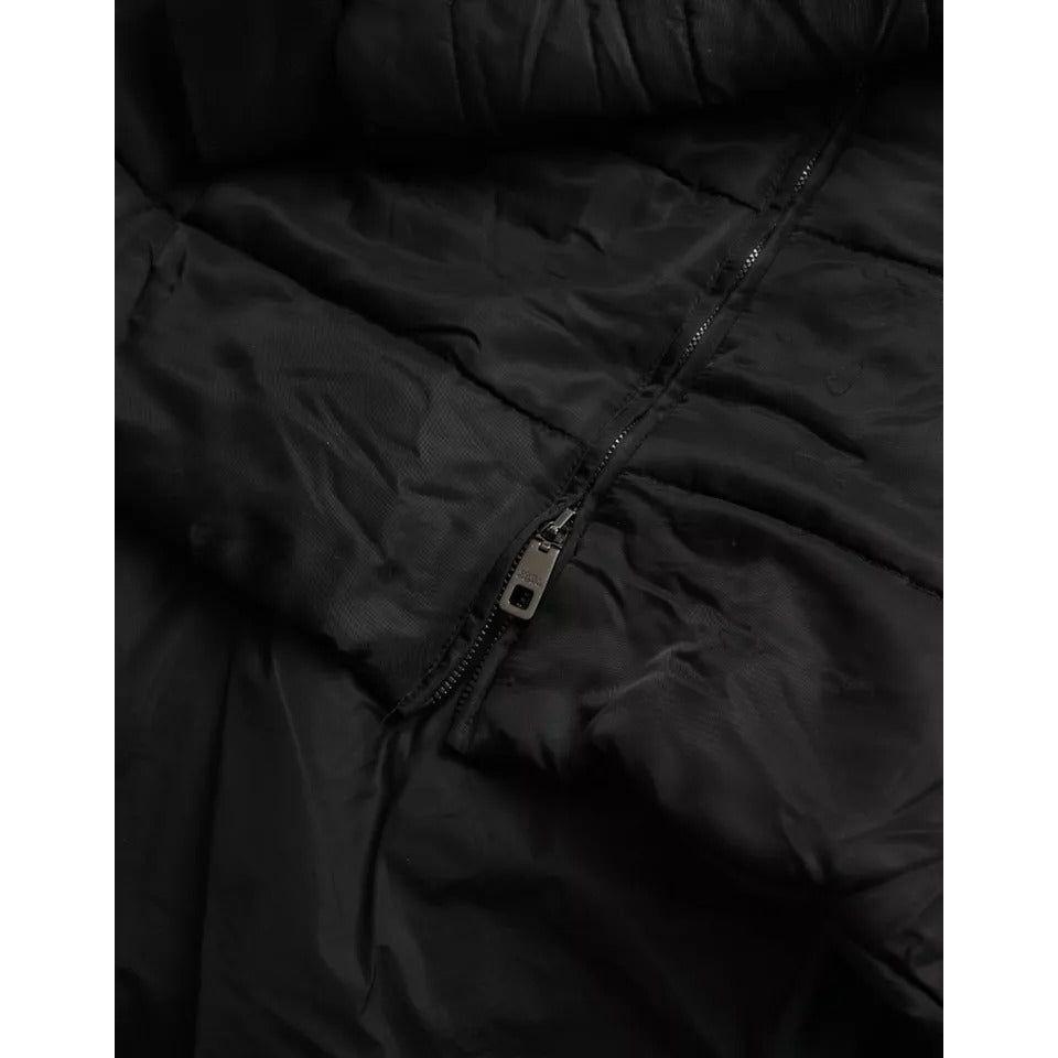 Dolce & Gabbana Black Nylon Hooded Parka Coat Winter Jacket JKT4002-56