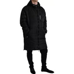 Dolce & Gabbana Black Nylon Hooded Parka Coat Winter Jacket JKT4002-56