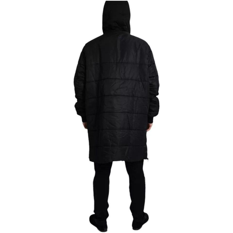 Dolce & Gabbana Black Nylon Hooded Parka Coat Winter Jacket JKT4002-56