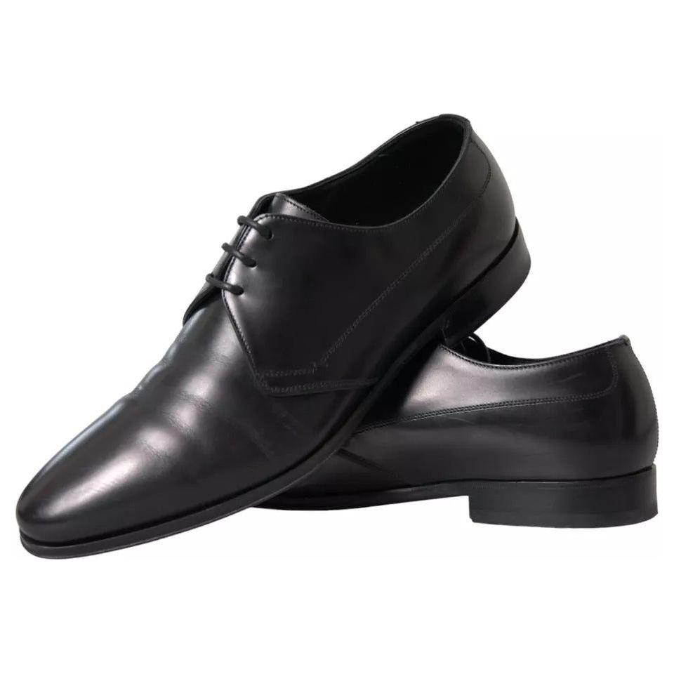 Dolce & Gabbana Black Leather Derby Formal Dress Men Shoes MV5615-41