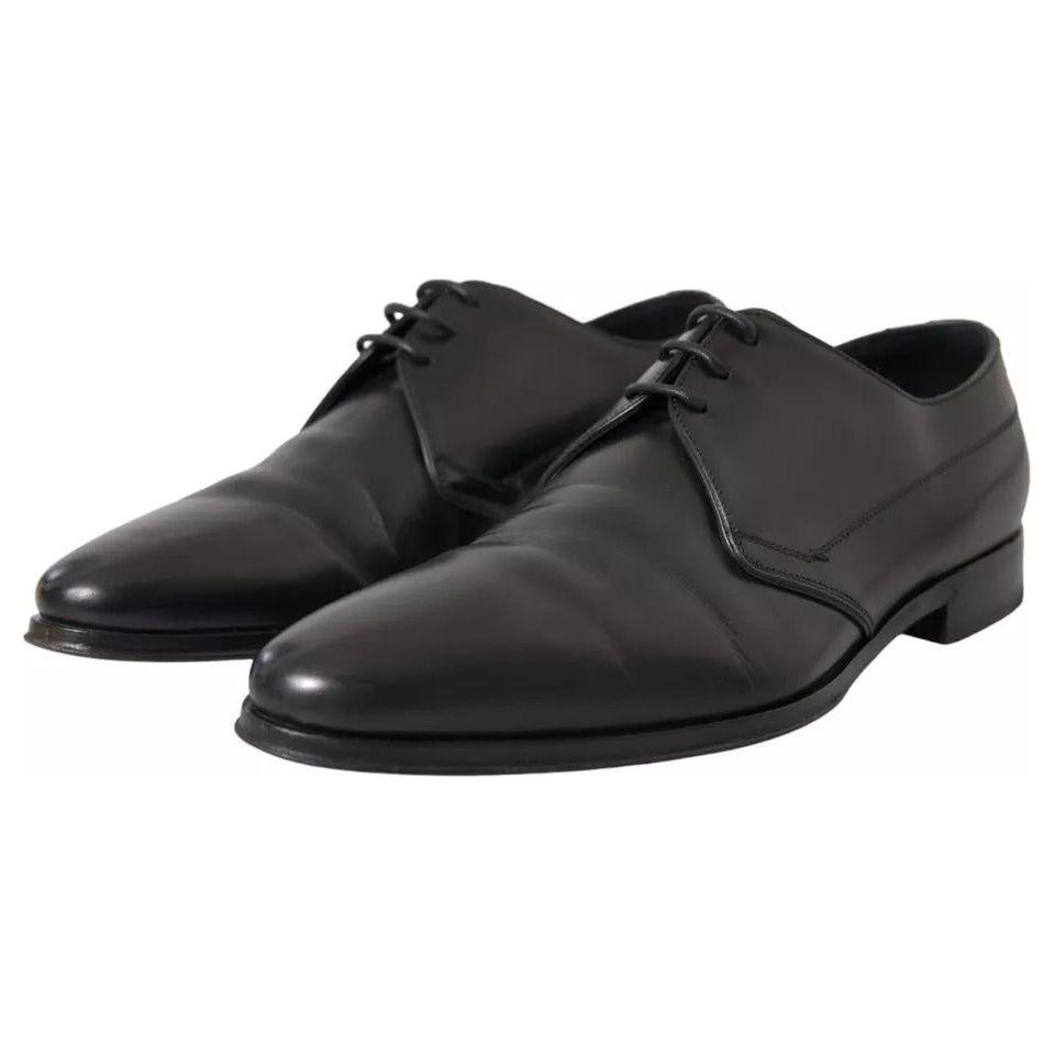 Dolce & Gabbana Black Leather Derby Formal Dress Men Shoes MV5615-41