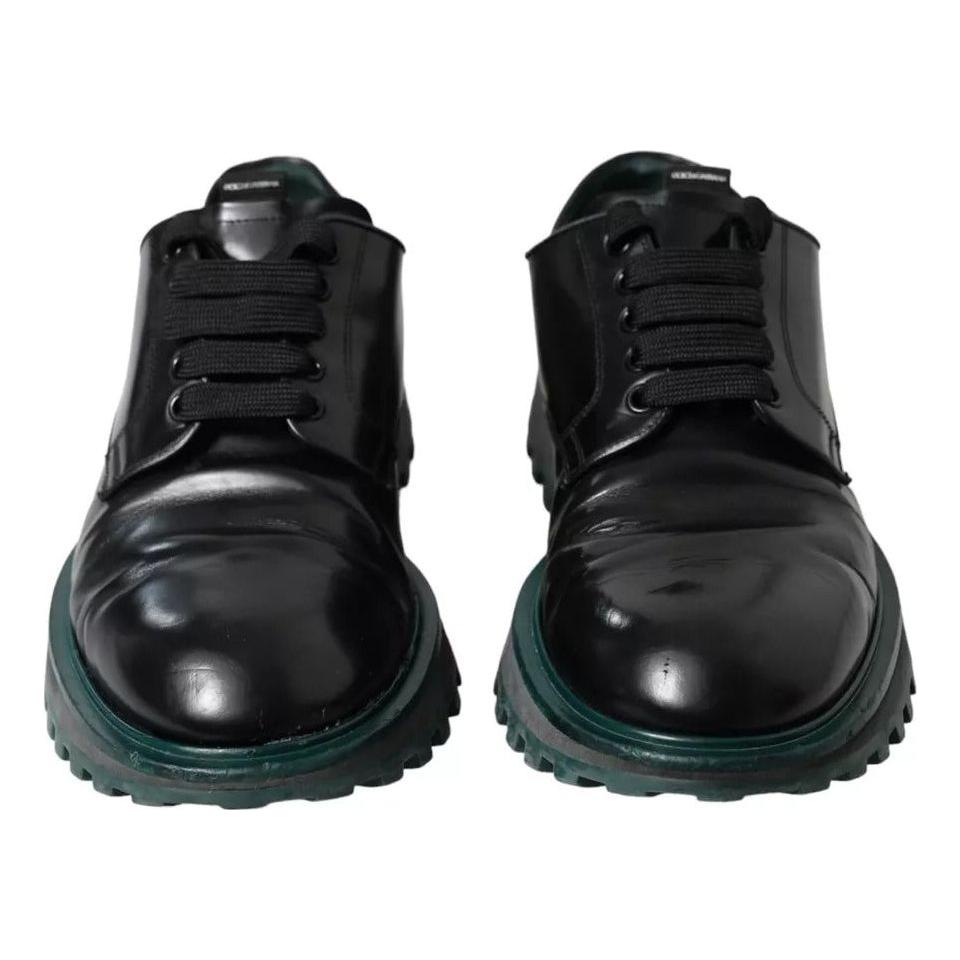 Dolce & Gabbana Black Leather Derby Formal Dress Shoes MV5310-42
