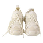 Dolce & Gabbana White Fabric Suede Sorrento Lace Up Sneakers Shoes MV4622-40