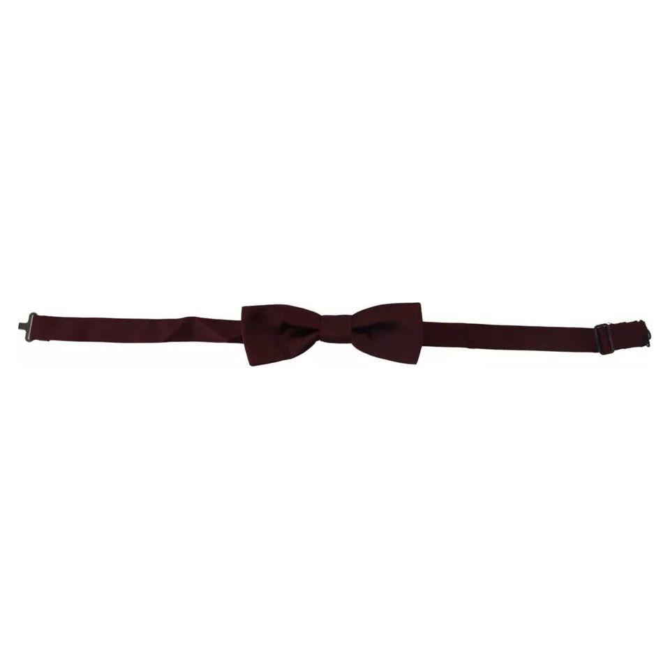 Dolce & Gabbana Bordeaux Silk Adjustable Neck Men Bow Tie FT3763