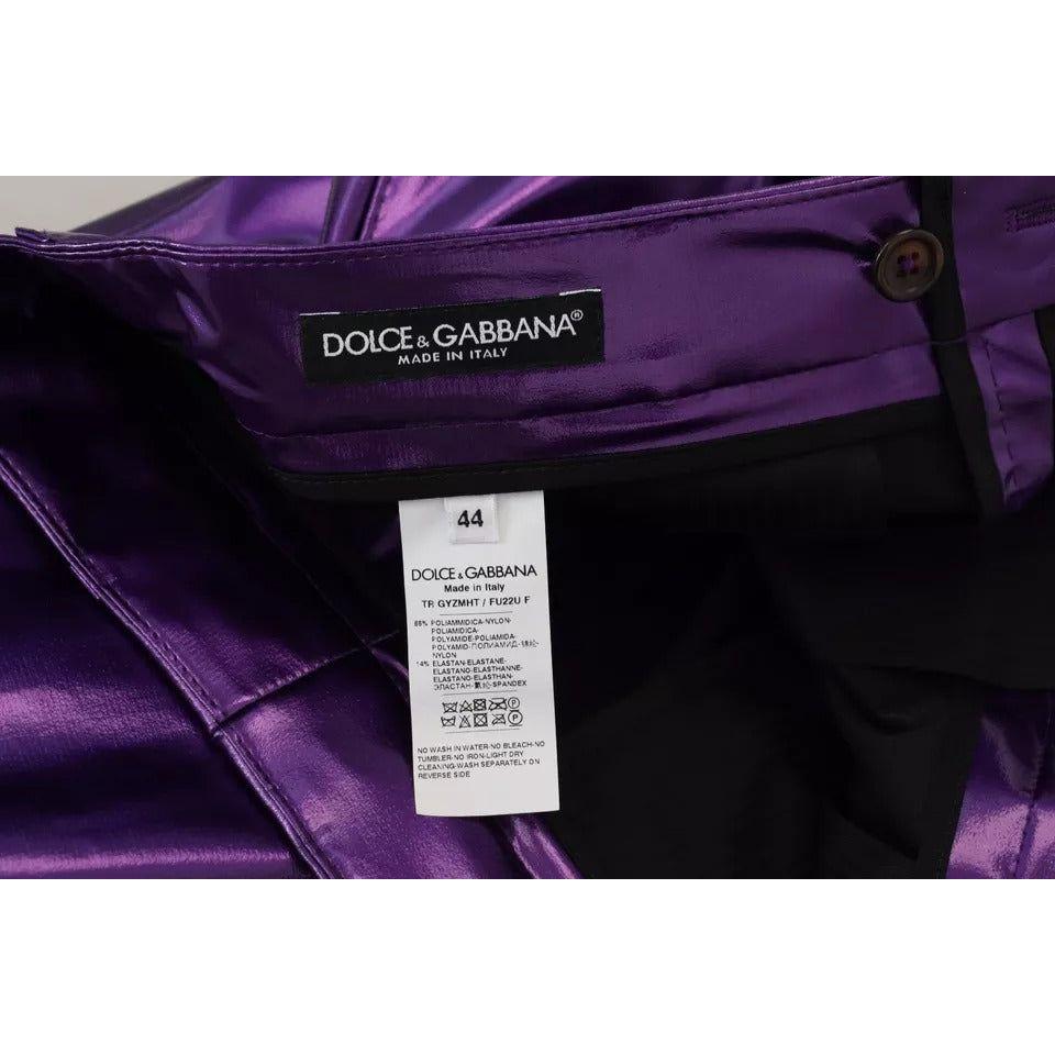 Dolce & Gabbana Purple Shining Men Casual Pants PAN74275-44