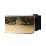 Dolce & Gabbana Black Exotic Leather Gold Metal Buckle Belt BEL64642-95