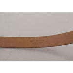 Dolce & Gabbana Brown Leather Gold Engraved Metal Buckle Belt BEL8926-90
