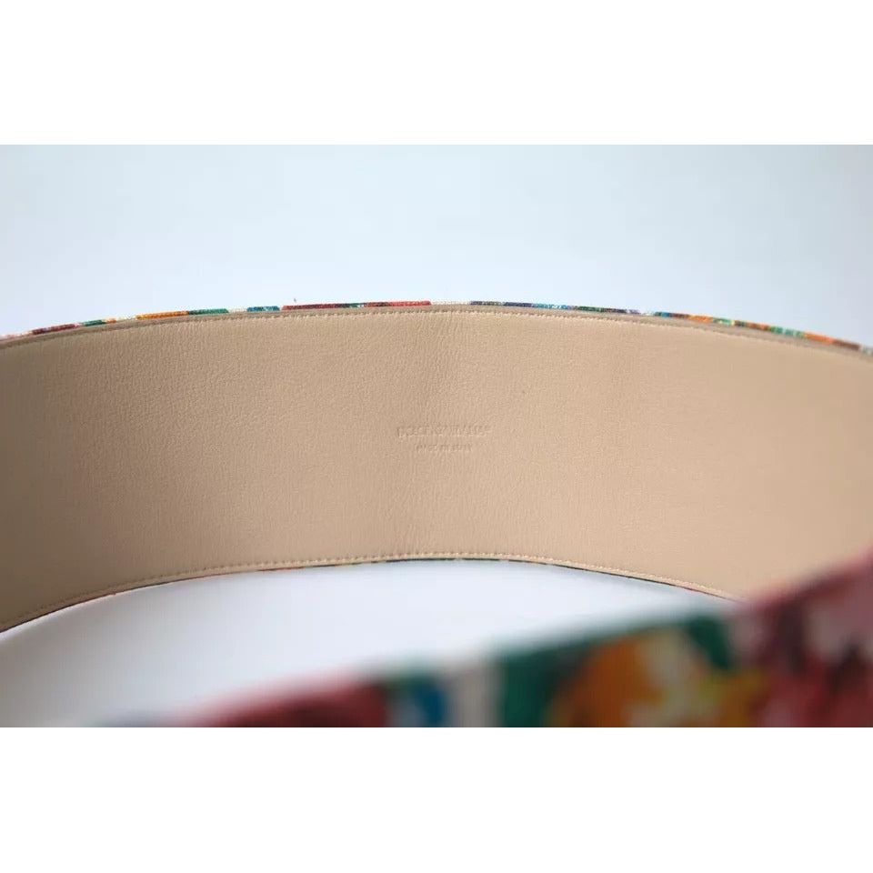 Dolce & Gabbana Multicolor Carretto Fabric Wide Waist Belt WMB352-85