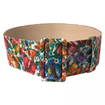 Dolce & Gabbana Multicolor Carretto Fabric Wide Waist Belt WMB352-85
